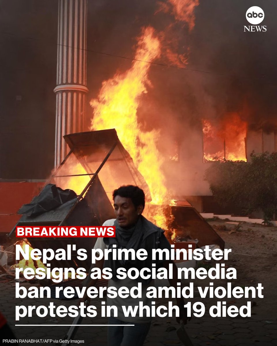 Nepal’s Prime Minister Resigns Amid Violent Protests After Social Media Ban