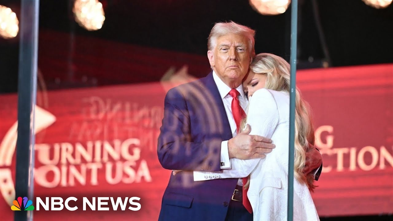 Heartfelt Moment Between President Trump and Charlie Kirk’s Wife at Memorial Service