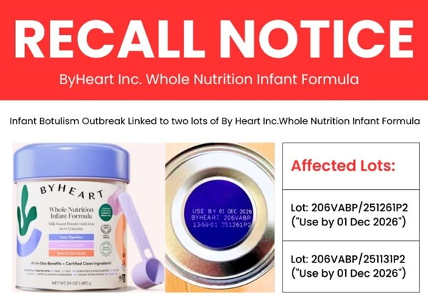 Major Infant Formula Recall Due to Botulism Outbreak Affecting Multiple States
