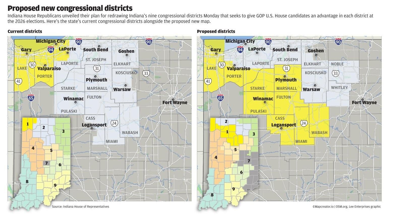 Indiana House Approves New Congressional Map Favored by Republicans