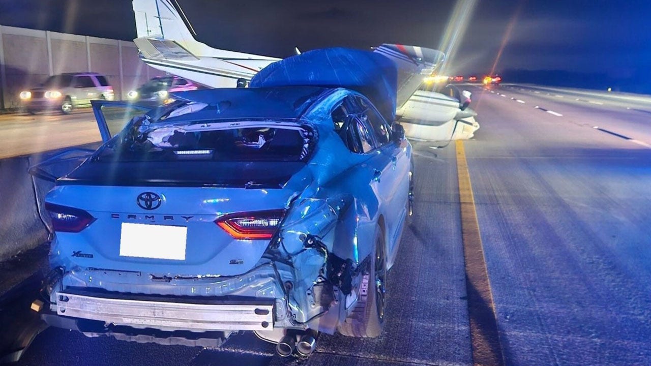Emergency Landing Gone Wrong: Small Plane Collides with Car on Florida Interstate